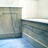 blue Macauba faux marbling in bathroom