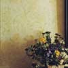warm muted floral design on wall