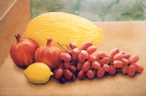 mural detail fruits