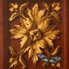 trompe loeil painting butterfly on ornamental panel