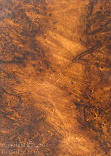 wood graining paint effect swirly burr walnut